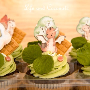 Adorable Dragon Cupcake Toppers for Birthdays and Baby Showers - Set of 12