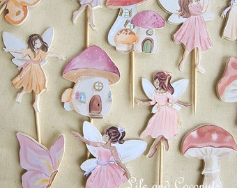 Fairy Cupcake Toppers, Faeries, Garden Party, Fairy Cake Decorations, Fairy Firsy Birthday, Fairy Cupcakes, Enchanted Forest Birthday Party