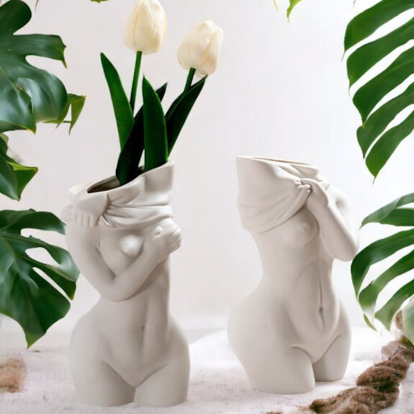 Vase féminin en céramique | Vase corporel, décoration intérieure Boho, vase bouquet de fleurs séchées, vase d’art lesbien, vase d’herbe de Pampas, design intérieur, nordique