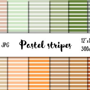 12 Pastel stripes digital paper,Basic digital paper,Simple,Stripes digital paper,Instant download