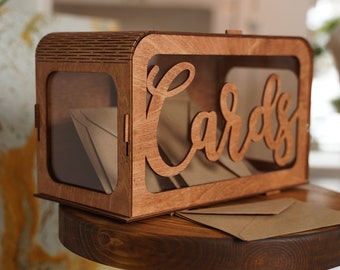 Kartenbox für Hochzeitsempfang, personalisierte Kartenbox, rustikale Spardose, benutzerdefinierte Holzglasbox, Verlobungskartenbox, Hochzeitsdeko