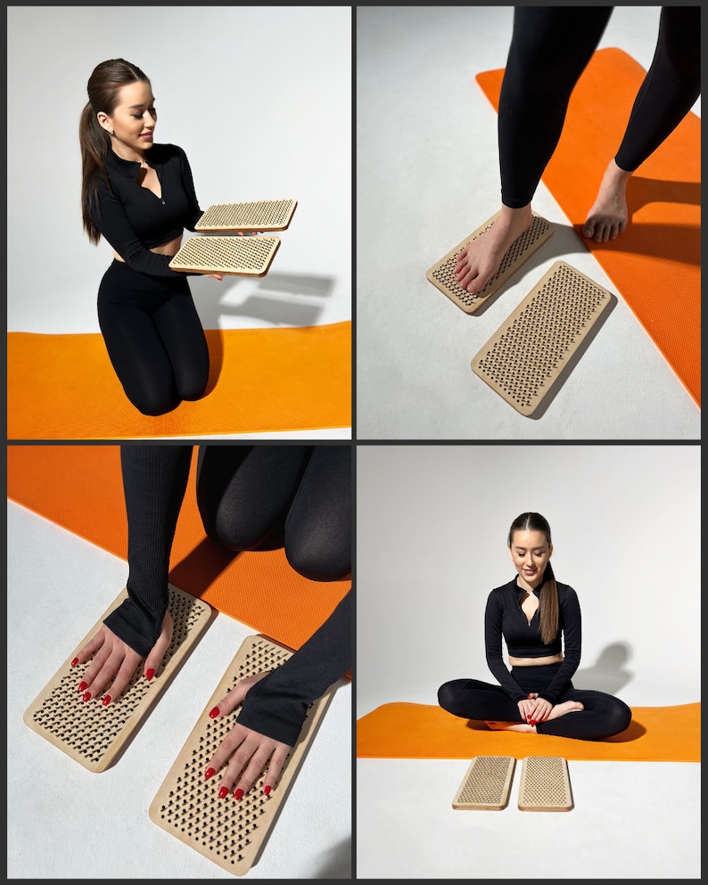 Sadhu Board for Beginners, Wooden Yoga Board for Acupressure and Meditation, Massage Acupuncture, Nail pitch 0.31 in (8 mm) image 5