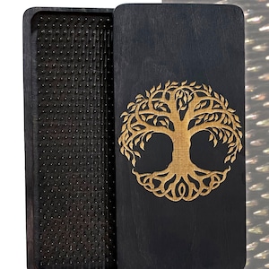 Sadhu Board for Beginners, Wooden Yoga Board for Acupressure and Meditation, Massage Acupuncture, Nail pitch 0.31 in (8 mm) Ebony