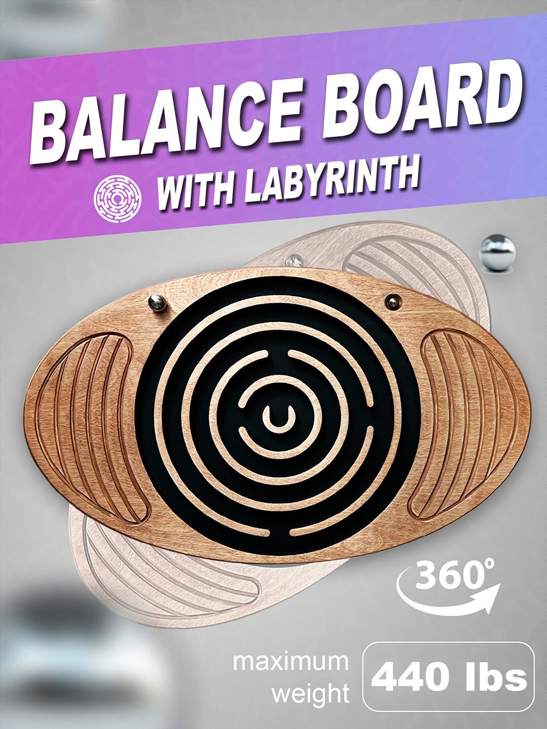 Wooden Balance Board With Labyrinth Fun Fitness Tool for Etsy