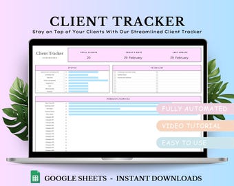 Client Tracker Spreadsheet, Client Management Google Sheets, Small Business Spreadsheet, Business Tracker, Customer List, Client Planner