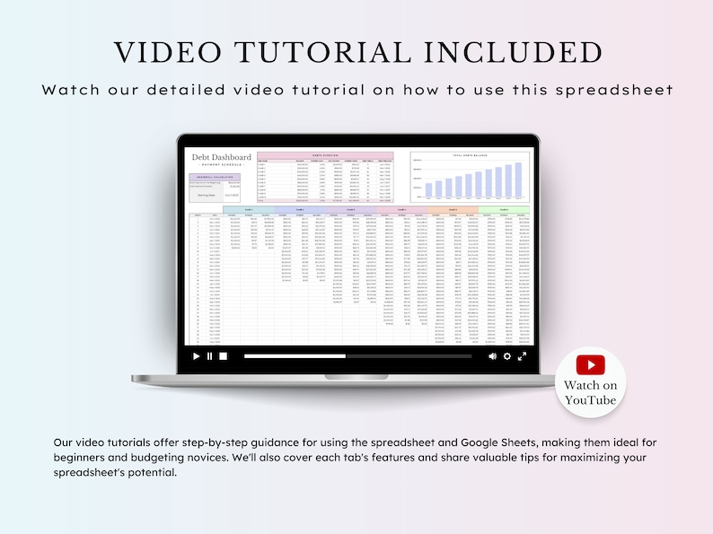 Skuldsnöbollskalkylator, budgetmall för Google Sheets, Excel-kalkylblad, skuldspårare, skuldbetalningsspårare, skuldåterbetalningsspårare bild 7
