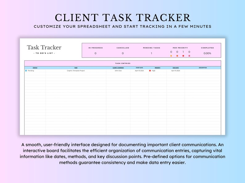 Client Tracker & Management for Small Business, CRM Tracker, Task ...