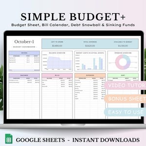 Budget Planner Spreadsheet Template for Google Sheets, Monthly Budget, Paycheck Budget, Expense Tracker, Budget Tracker, Financial Planner