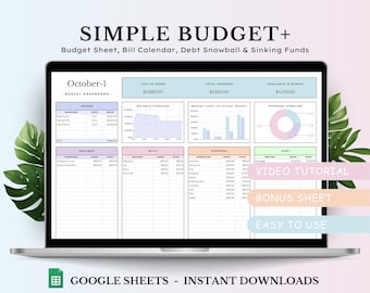 Budget Planner Spreadsheet Template for Google Sheets, Monthly Budget, Paycheck Budget, Expense Tracker, Budget Tracker, Financial Planner