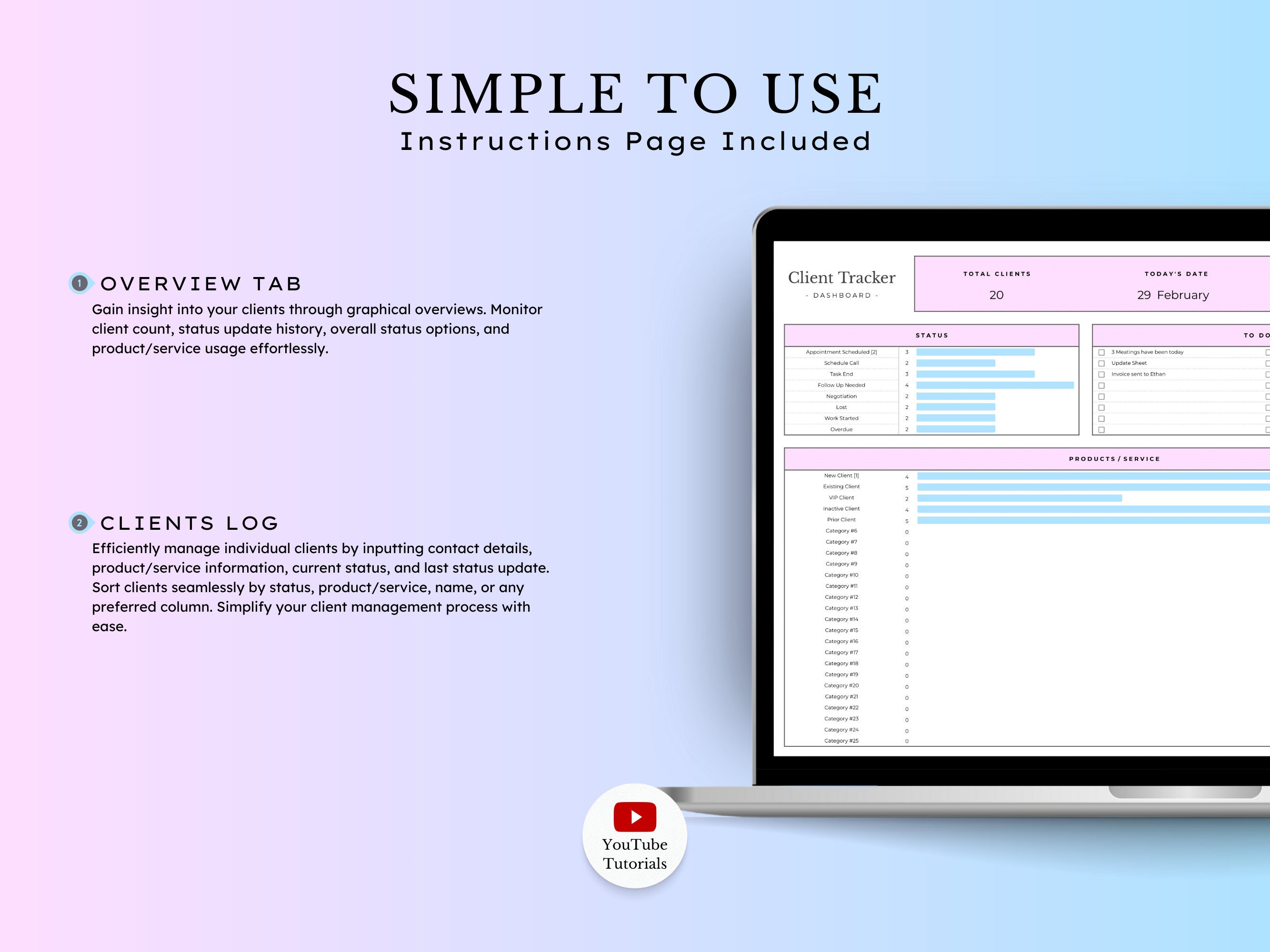 Client Tracker Spreadsheet, Client Management Google Sheets, Small ...