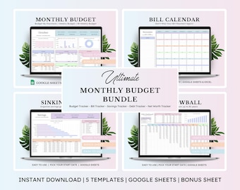 Monthly Budget Spreadsheet, Google Sheets Budget Template, Budget By Paycheck, Paycheck Budget Planner, Weekly Budget, Expense Tracker