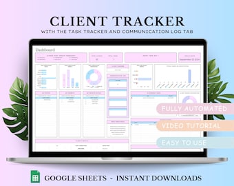 Client Tracker & Management for Small Business, CRM Tracker, Task Tracker and Communication Log for Customer and Lead Management