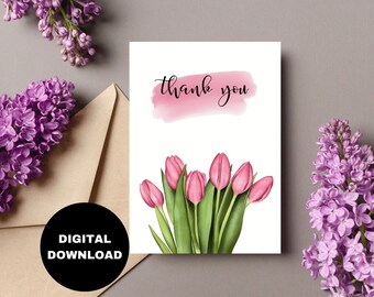 Printable Thank You Card | Thank You Note | Printable Greeting Card | Digital Card | Wedding Thank You Card | Instant Download