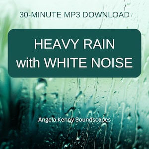 Heftiger Regen mit weißem Rauschen. 30-Minuten-MP3-Download.