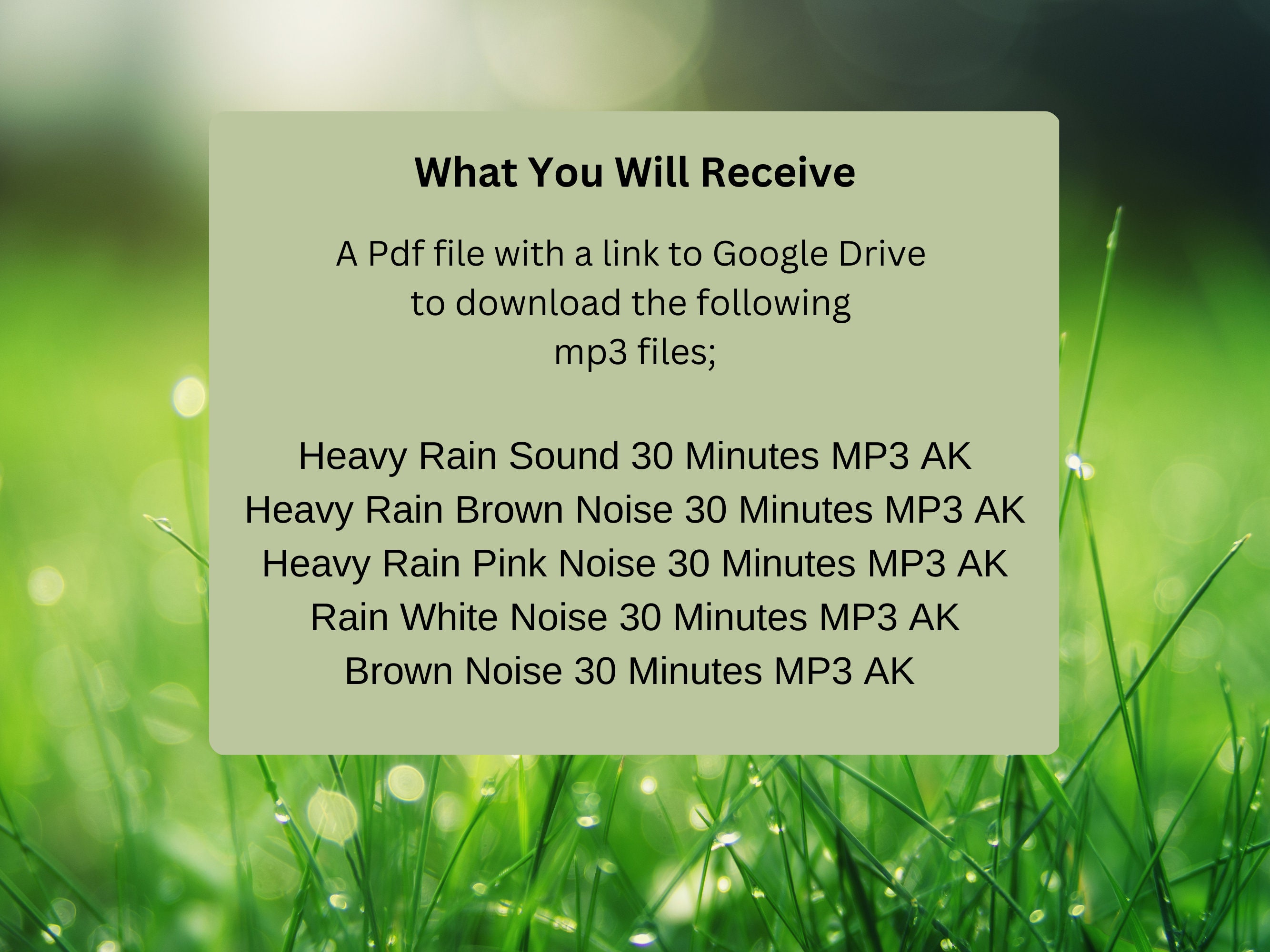 Heavy Rain Tinnitus Masking Series. Five 30 Minute MP3 - Etsy