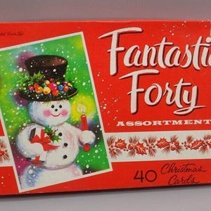 Vintage English Card Ltd Fantastische veertig kerstkaarten compleet in doos MCM jaren 70