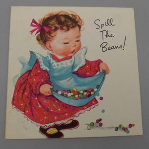 Charlot Byj Doehla Kunstkarten Vintage Schreibe bald Spill The Beans Unbenutzt Bji