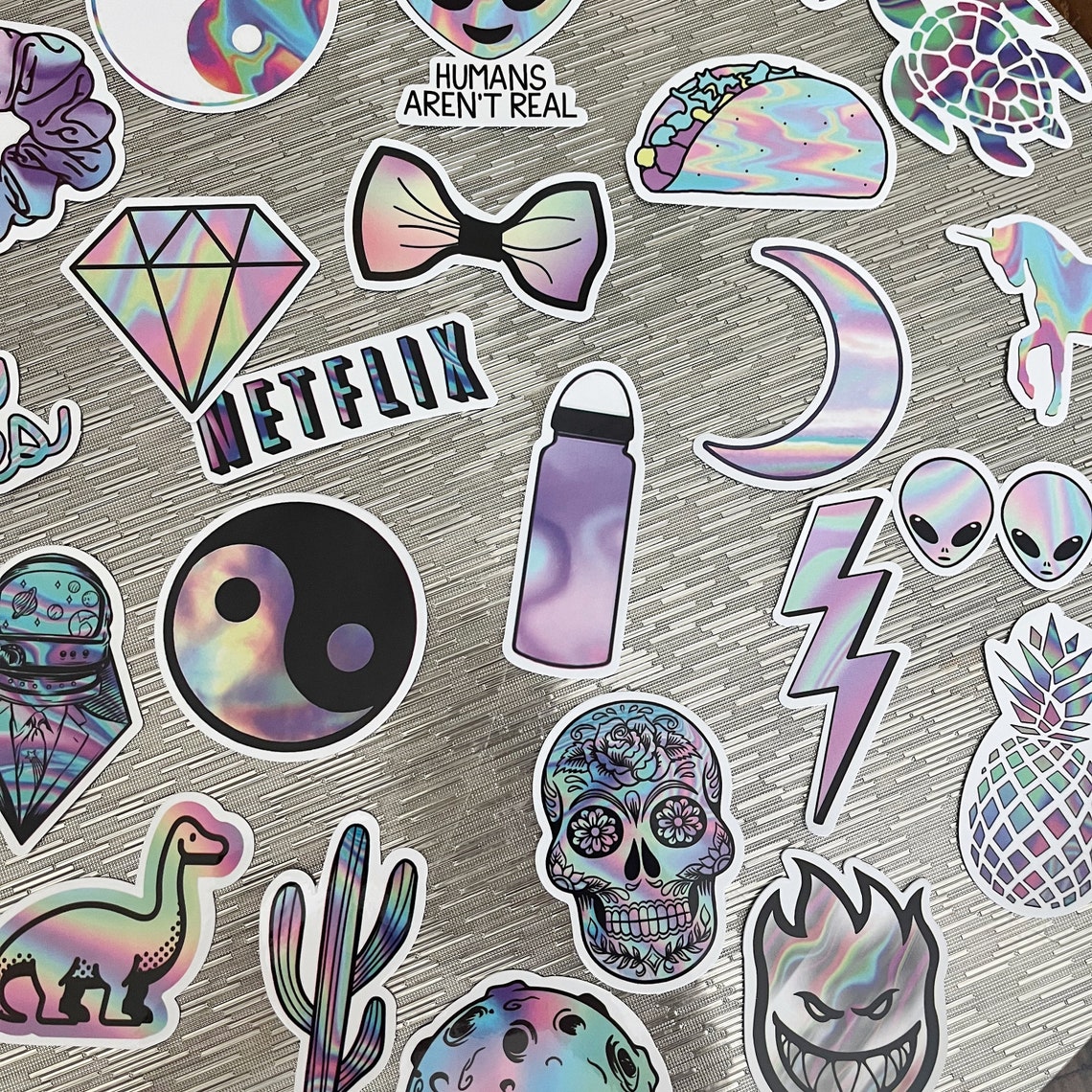 VSCO Stickers Holographic Sticker Pack of 50 Aesthetic Etsy
