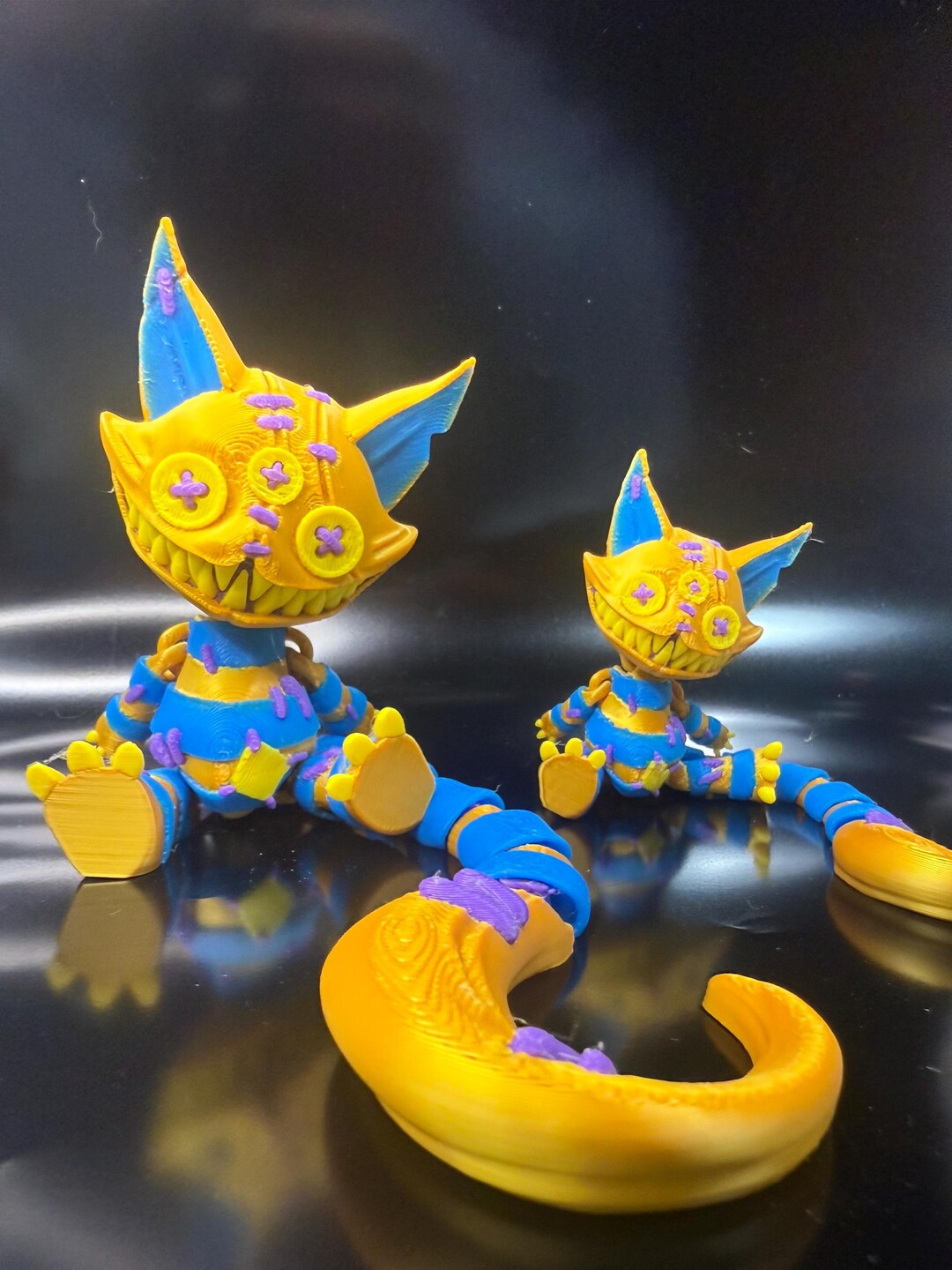 3D Printed Colorful Vanshing Feline Figurine | | Magnet Option - Etsy