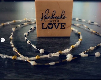 Beaded Chokers | Handmade | White, Black, Gold, Pink | Summer Collection