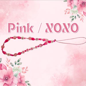 Beaded Accessory | Key chain Beads Accessory | Wallet Accessory | Phone Accessory | Bag Accessory | Water Bottle Accessory | Decoration PINK / XOXO