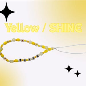 Beaded Accessory | Key chain Beads Accessory | Wallet Accessory | Phone Accessory | Bag Accessory | Water Bottle Accessory | Decoration Yellow / SHINE