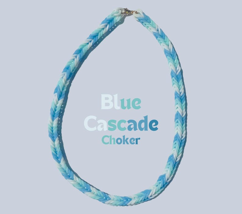 Rubber Band Bracelets & Chokers Blue Cascade Choker