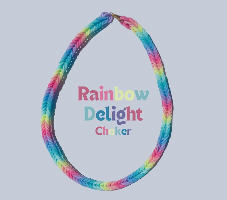 Rubber Band Bracelets & Chokers Rainbow Choker