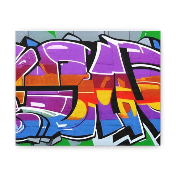 Graffiti Letters Wall Art Street Art Canvas Art Print Living Etsy