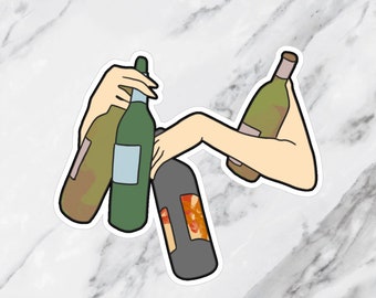 Wine Arms Sticker | Laptop Decal | Stickers for Hydroflask | Stickers for Water Bottle or Bumper Sticker | Wine Aesthetic