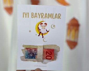 2er Set Geld Geschenkkarte l Bayram  l Kinder Geldgeschenk l  Ramazan Bayrami Ramadan Kurban Bayrami l Tiermotiv