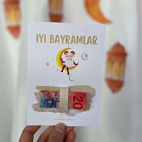 Iyi Bayramlar Set of 2 Money Gift Cards l Bayram l Children's Money Gift l Ramazan Ramadan Kurban Bayrami l Animal Motif