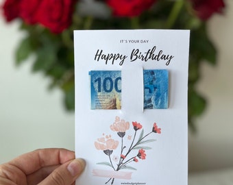 Money gift card l happy birthday money card l gift card l money gifts