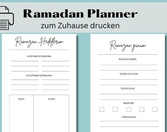 Ramazan Planner Minimalist Digital print at home
