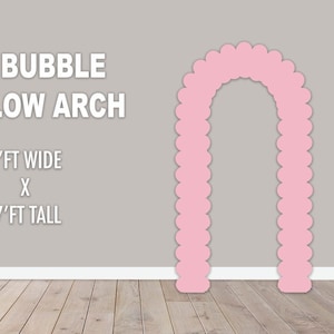 May include: A pink bubble balloon arch, 7 feet tall and 4 feet wide.  7FT BUBBLE HOLLOW ARCH 4'FT WIDE X 7'FT TALL