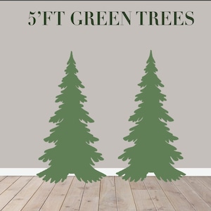 Party Props, Party cutout, UV printed, coroplast cutout party decoration: Christmas, Pine trees Party prop decor, Green trees cutouts,