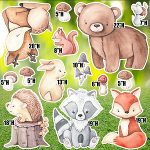 Yard cards decor, Lawn Decor, UV printed, coroplast cutouts party decorations: Forest Animals, Woodland theme
