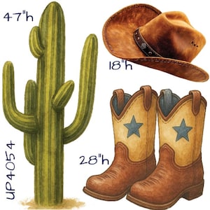 Party Prop decor, UV printed, coroplast cutouts party decorations: Western theme Party cutouts, Western cutout decor, Farm theme party prop