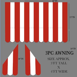 Party Decor, Easy Diy Awning, coroplast cutout party decorations: Awning party prop, Awning tent, Awning coroplast made, Party Awning