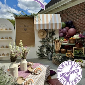 Party Decor, Easy Diy Awning, coroplast cutout party decorations: BEIGE Awning party prop, Awning tent, Awning coroplast made, Party Awning
