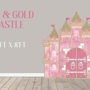 Party Panel decor, UV printed, coroplast cutouts party decorations: 6FT Castle Panel, Pink Castle cutout, Castle Party Set up, Castle Tower