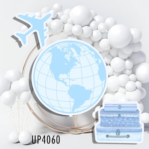 Party Panel decor, UV printed, coroplast cutouts party decorations: Travel Party Decorations, Passport cutouts, airplane travel Party Props