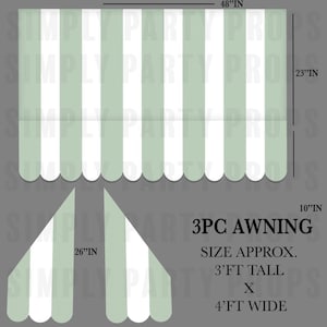 Party Decor, Easy Diy Awning, coroplast cutout party decorations: GREEN Awning party prop, Awning tent, Awning coroplast made, Party Awning