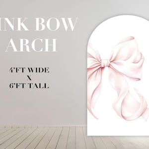 Party Panel, Party Decor, UV printed, coroplast cutouts party decorations:DARK PINK Bow Panel Set, Bow party Prop, White arch and bow panel,