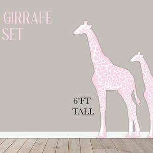 Safari Giraffe Props,  Party prop Decor, UV printed, coroplast cutouts party decorations: Pink Giraffe Animals, Pink Giraffe Party Props