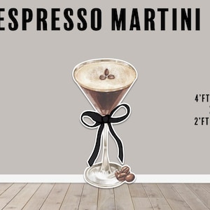 Espresso martini, Backdrop, Party Decor, UV printed, Espresso martini cutout, Espresso glass theme, coffee theme, espresso party theme decor