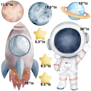 Party Panel decor, UV printed, coroplast cutouts party decorations: Space Theme, Astronaut and Rocket about 3ft tall
