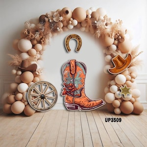Party Prop decor, UV printed, coroplast cutouts party decorations: Western theme Party cutouts, Western cutout decor, Farm theme party prop