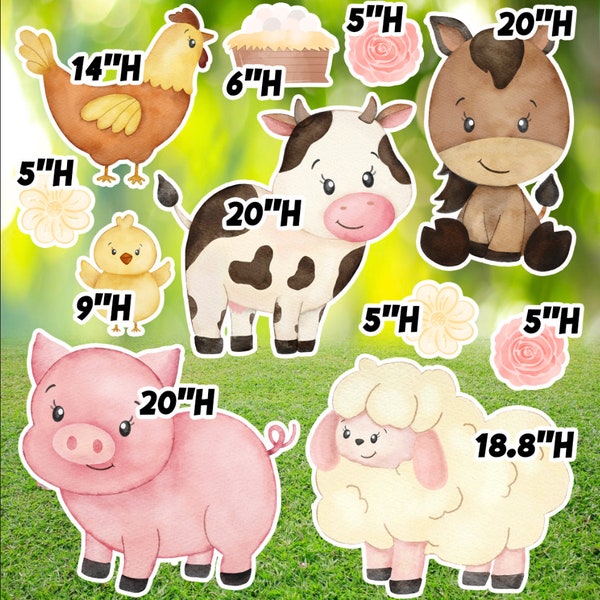 Cute Farm Animals Cutouts - Etsy