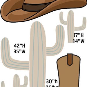 Party Prop decor, UV printed, coroplast cutouts party decorations: Western theme Party cutouts, Western cutout decor, Farm theme party prop
